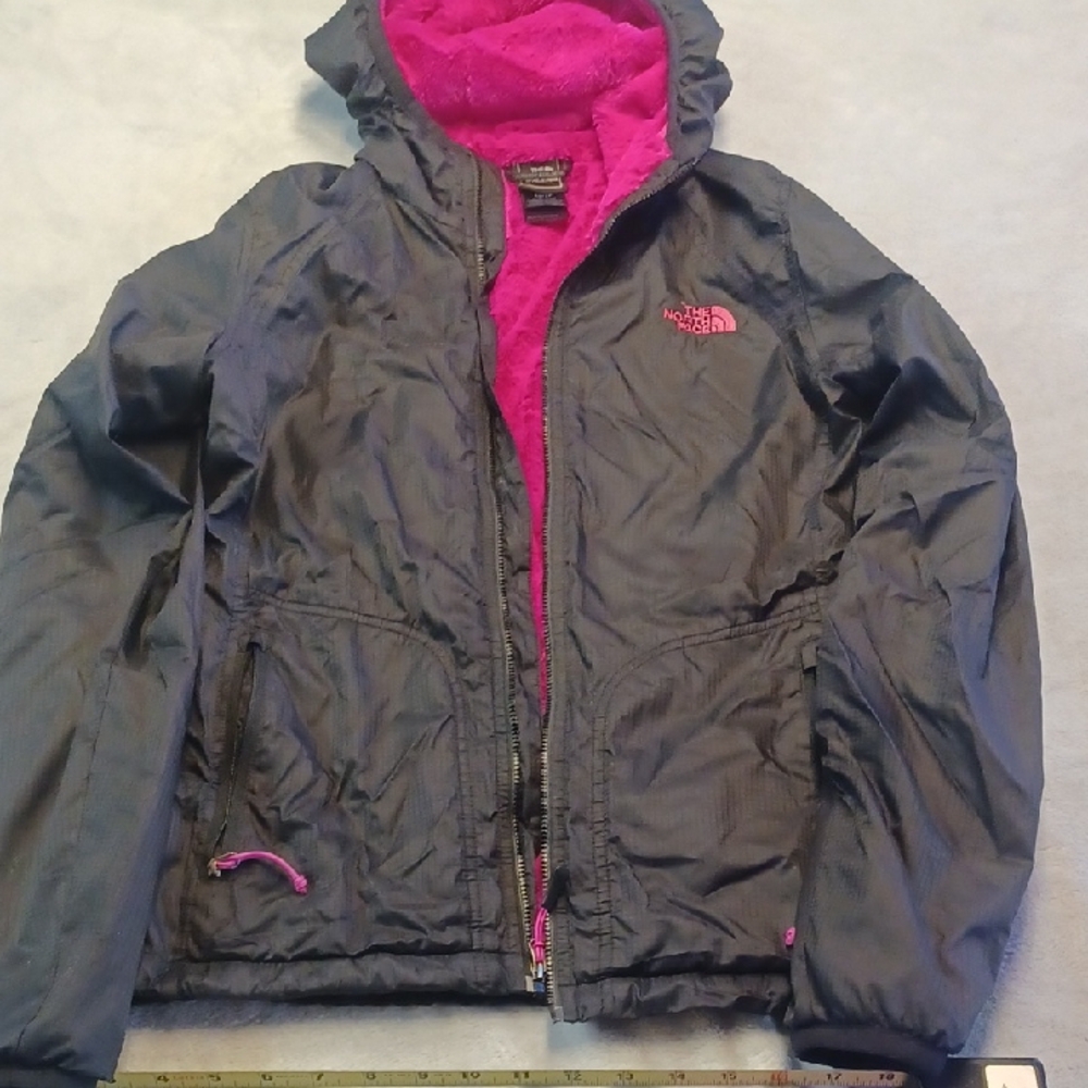 The North Face Women's Charcoal/Black and Fuchsia Lightweight Coat